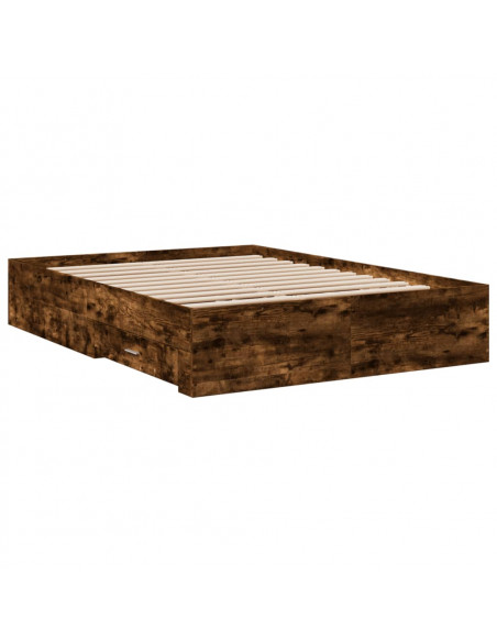 Giroletto con Cassetti Rovere Fumo 135x190 cm Legno Multistrato