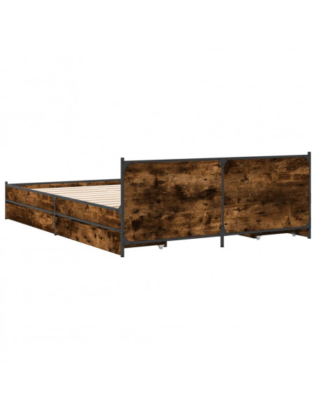 Giroletto con Cassetti Rovere Fumo 135x190 cm Legno Multistrato