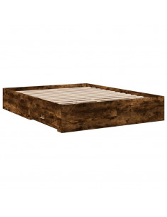 Giroletto con Cassetti Rovere Fumo 140x200 cm Legno Multistrato