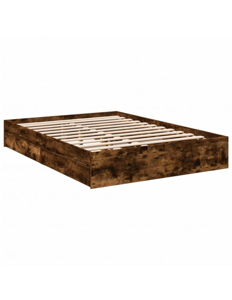 Giroletto con Cassetti Rovere Fumo 140x200 cm Legno Multistrato