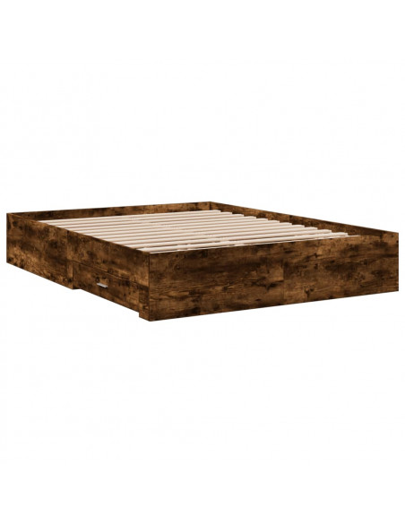 Giroletto con Cassetti Rovere Fumo 150x200 cm Legno Multistrato