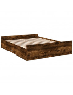 Giroletto con Cassetti Rovere Fumo 150x200 cm Legno Multistrato