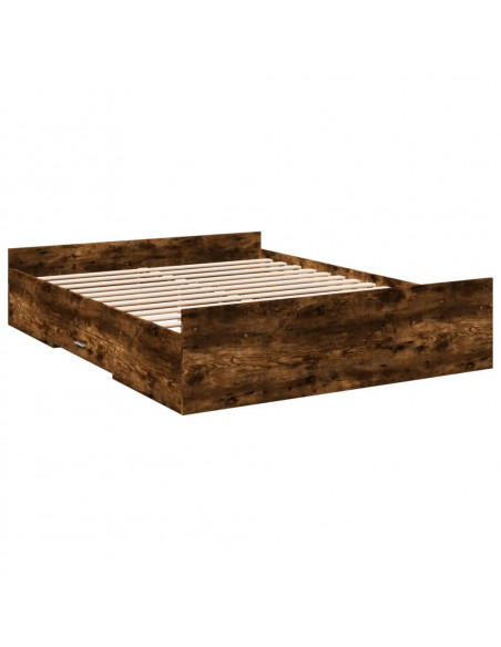 Giroletto con Cassetti Rovere Fumo 150x200 cm Legno Multistrato