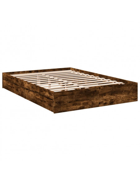 Giroletto con Cassetti Rovere Fumo 150x200 cm Legno Multistrato