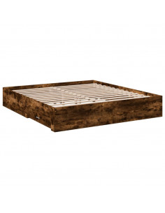 Giroletto con Cassetti Rovere Fumo 180x200 cm Legno Multistrato