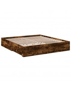 Giroletto con Cassetti Rovere Fumo 200x200 cm Legno Multistrato