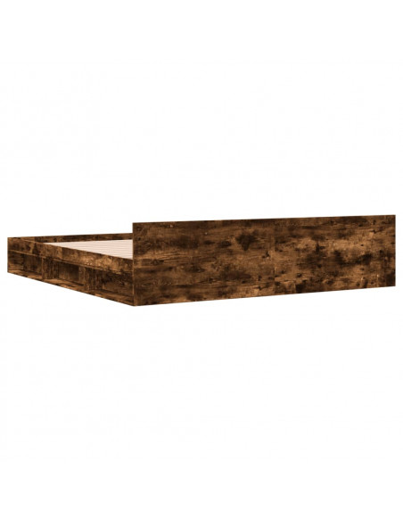 Giroletto con Cassetti Rovere Fumo 200x200 cm Legno Multistrato