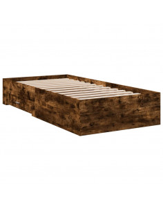 Giroletto con Cassetti Rovere Fumo 75x190 cm Legno Multistrato