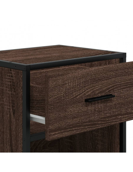 Comodino Rovere Marrone 40x31x50 cm in Truciolato