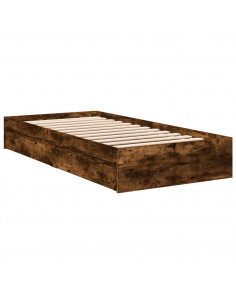 Giroletto con Cassetti Rovere Fumo 90x190 cm Legno Multistrato