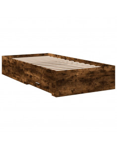 Giroletto con Cassetti Rovere Fumo 90x200 cm Legno Multistrato