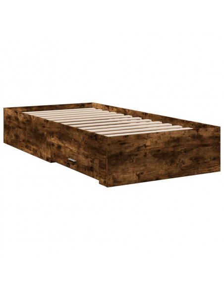 Giroletto con Cassetti Rovere Fumo 90x200 cm Legno Multistrato