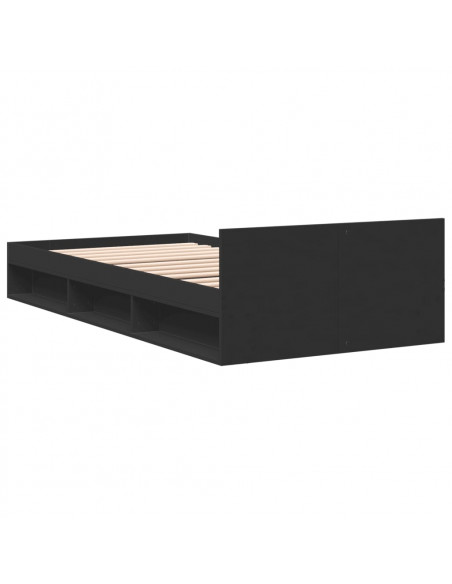 Giroletto con Cassetto Nero 75x190 cm in Legno Multistrato