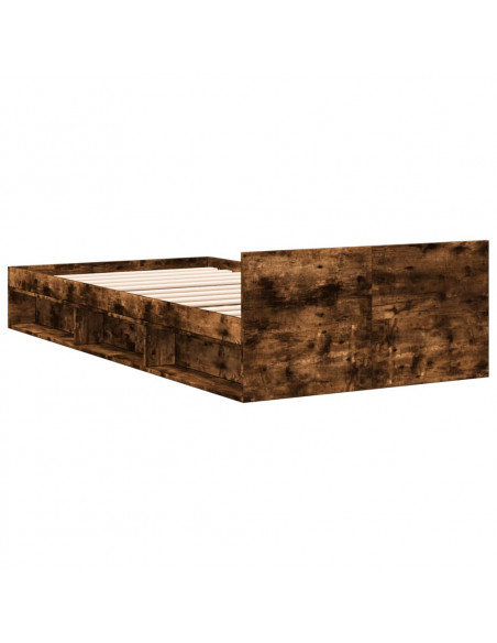 Giroletto con Cassetto Rovere Fumo 90x190 cm Legno Multistrato