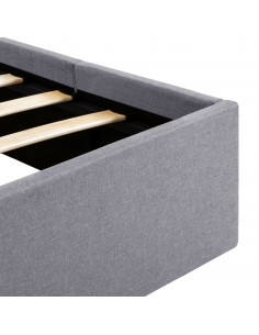 Giroletto con Contenitore e LED Grigio Chiaro Tessuto 180x200cm