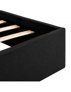 Giroletto con Contenitore e LED Grigio Scuro Tessuto 180x200 cm