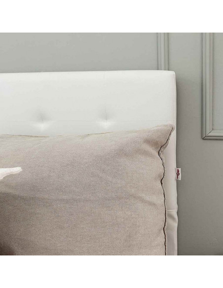 Giroletto con Contenitore Idraulico Bianco Similpelle 180x200cm