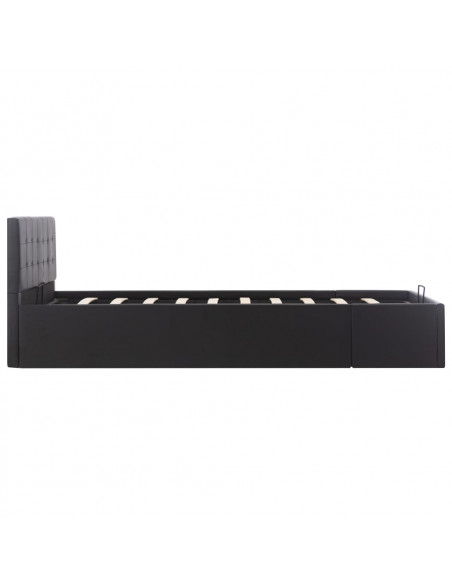 Giroletto con Contenitore Idraulico Nero Similpelle 120x200cm