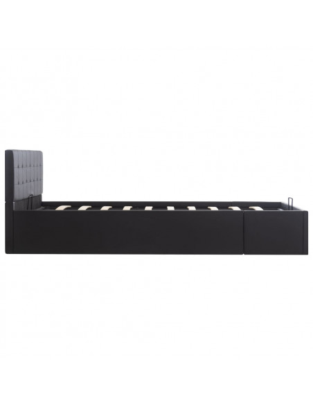 Giroletto con Contenitore Idraulico Nero Similpelle 140x200cm