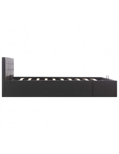 Giroletto con Contenitore Idraulico Nero Similpelle 160x200 cm