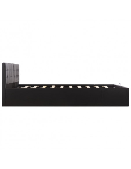 Giroletto con Contenitore Idraulico Nero Similpelle 180x200cm