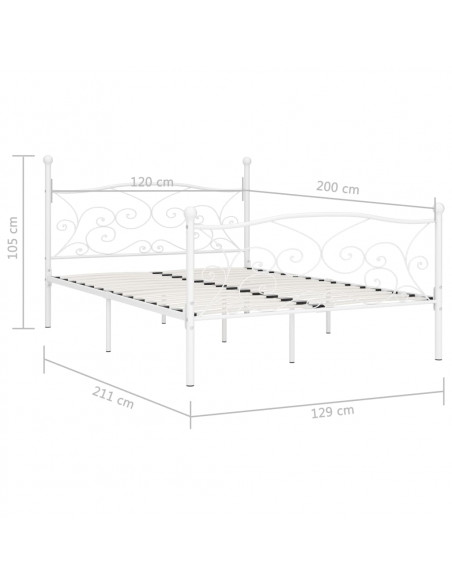 Giroletto con Doghe Bianco in Metallo 120x200 cm