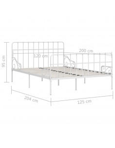 Giroletto con Doghe Bianco in Metallo 120x200 cm