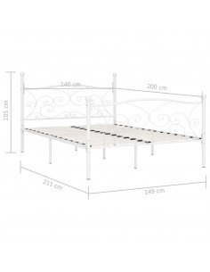 Giroletto con Doghe Bianco in Metallo 140x200 cm