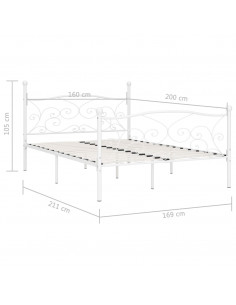 Giroletto con Doghe Bianco in Metallo 160x200 cm