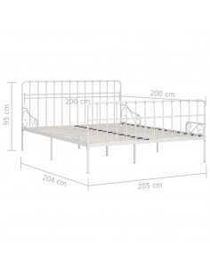 Giroletto con Doghe Bianco in Metallo 200x200 cm