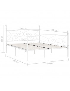 Giroletto con Doghe Bianco in Metallo 200x200 cm