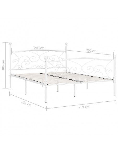 Giroletto con Doghe Bianco in Metallo 200x200 cm