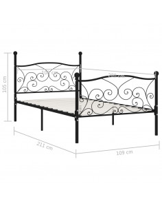 Giroletto con Doghe Nero in Metallo 100x200 cm