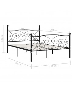 Giroletto con Doghe Nero in Metallo 120x200 cm