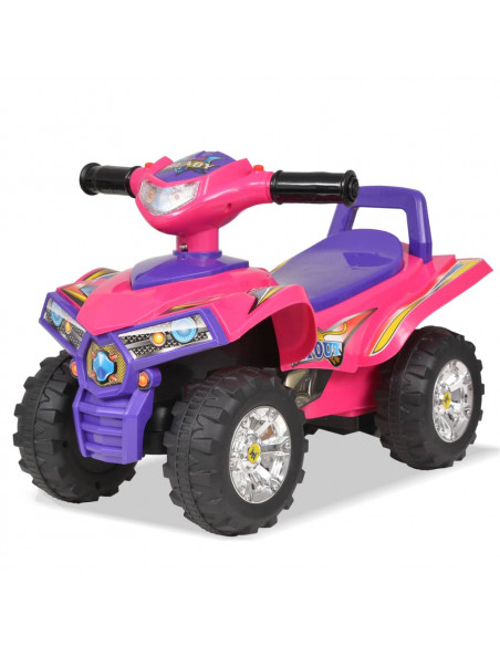 Cavalcabile ATV per Bambini Rosa e Viola con Suoni e Luci