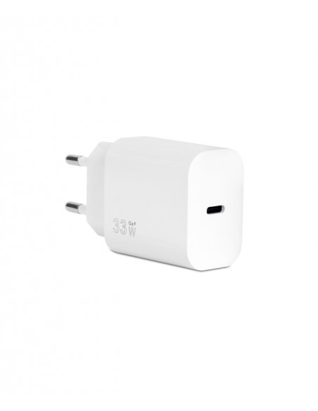 VULTECH CARICATORE ADATTATORE UNIVERSALE 1 Porta Type-C PD33 QC 3.0 GaN 33W PPS BIANCO