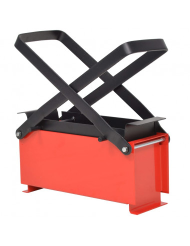 Compattatore di Carta in Acciaio 34x14x14 cm Nero e Rosso