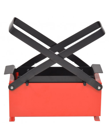 Compattatore di Carta in Acciaio 34x14x14 cm Nero e Rosso