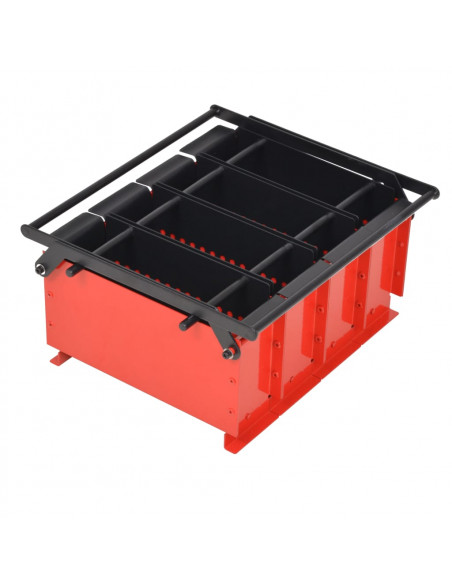 Compattatore di Carta in Acciaio 38x31x18 cm Nero e Rosso