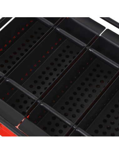 Compattatore di Carta in Acciaio 38x31x18 cm Nero e Rosso