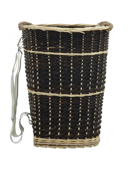 Cesta per Legna con Spallacci 50x44x58cm Salice Naturale
