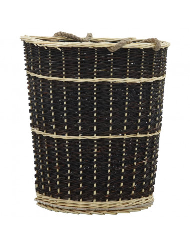 Cesta per Legna con Spallacci 50x44x58cm Salice Naturale