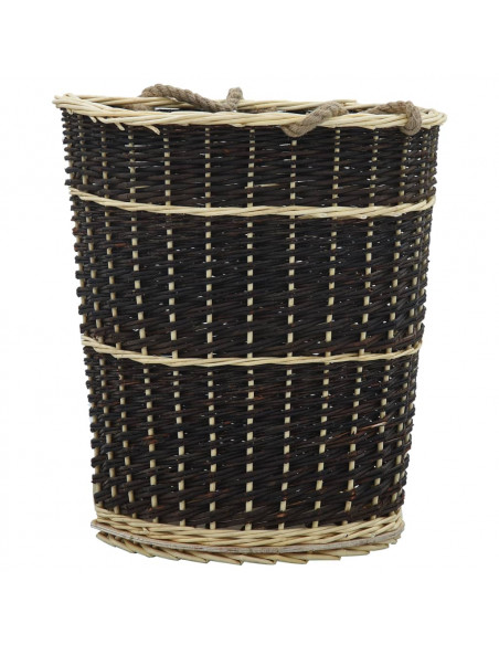 Cesta per Legna con Spallacci 50x44x58cm Salice Naturale