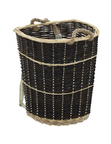 Cesta per Legna con Spallacci 57x51x69cm Salice Naturale
