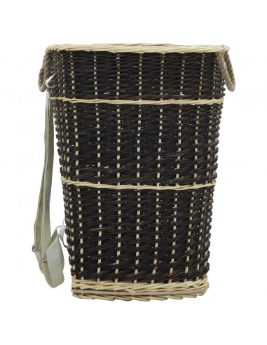 Cesta per Legna con Spallacci 57x51x69cm Salice Naturale