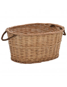 Cesta per Legna con Maniglie 58x42x29cm Salice Naturale 2
