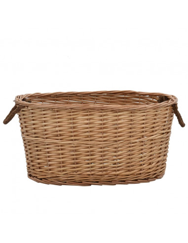 Cesta per Legna con Maniglie 58x42x29cm Salice Naturale