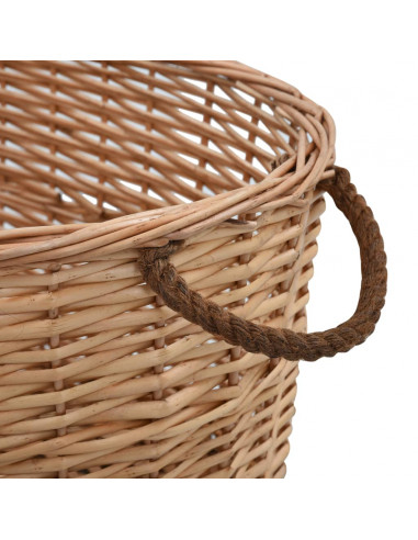 Cesta per Legna con Maniglie 58x42x29cm Salice Naturale