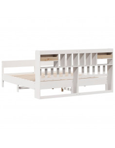 Giroletto con Libreria senza Materasso 180x200 cm in Legno Pino