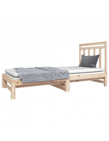 Dormeuse Estraibile 2x(90x190) cm Legno Massello di Pino